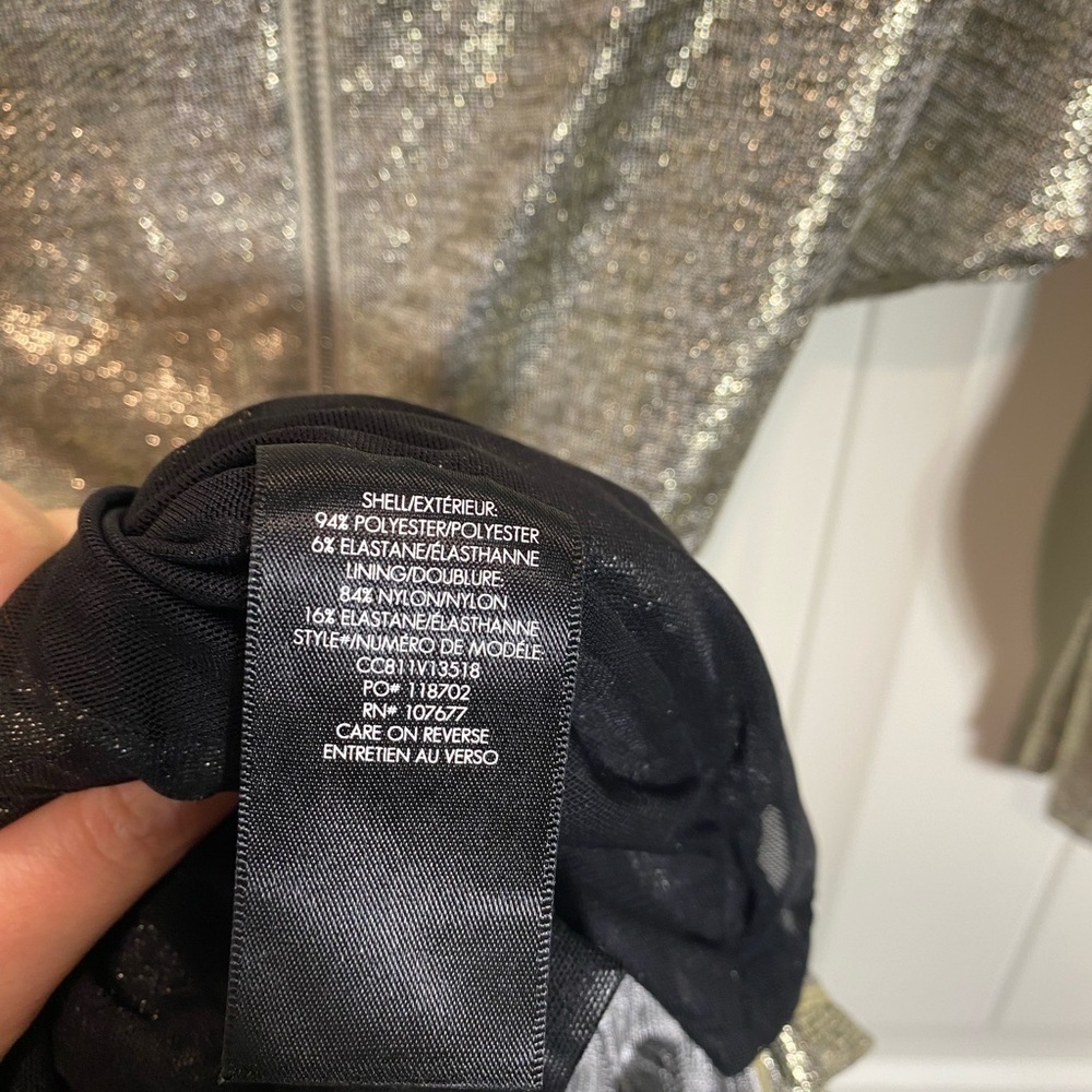Alice + Olivia Metallic Ruched Pace Dress - Picture 9 of 10
